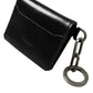 Black Leather Bifold Logo Card Holder Keyring Wallet