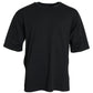 Black Logo Embossed Crew Neck Short Sleeves T-shirt