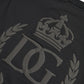 Black Logo Embossed Crew Neck Short Sleeves T-shirt