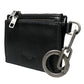 Black Leather Zip Logo Keyring Coin Purse Keyring Wallet