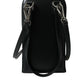 Black Leather Zip Around Logo Print Lanyard Strap Wallet