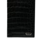 Black Exotic Skin Leather Long Bifold Passport Holder