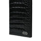 Black Exotic Skin Leather Long Bifold Passport Holder