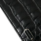 Black Exotic Skin Leather Long Bifold Passport Holder