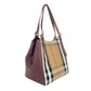 Small Canterby Mahogany Leather Check Canvas Tote Bag Purse