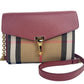 Macken Small Crimson House Check Leather Crossbody Bag