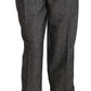 Elegant Gray Wool-Blend Trousers