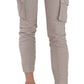 Chic Khaki Cotton Blend Trousers