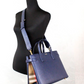 Banner Medium Regency Blue Leather Tote Crossbody Handbag Purse