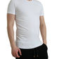 White Cotton Round Neck Crewneck Underwear T-shirt