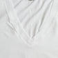 White Cotton V-neck Short Sleeve Underwear T-shirt