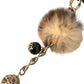 Gold Brass Leopard Fur Pearl Collier Chain Belt