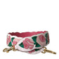 White Floral Leather Accessory Shoulder Strap