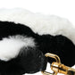 Black White Lapin Fur Accessory Shoulder Strap