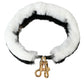 Black White Lapin Fur Accessory Shoulder Strap