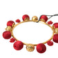 Gold Brass Red RUNWAY Sicilia Natale Roses Bracelet