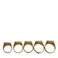 Gold Brass ROYAL Enamel Set of 5 Ring