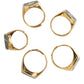 Gold Brass ROYAL Enamel Set of 5 Ring