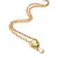 Gold Brass Chain Pearl Pendant Charm Necklace