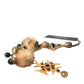 Gold Black Crystals Lapin Fur Filigree Chocker Necklace