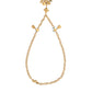 Gold Brass Chain Crystal Floral Pendant Charm Necklace