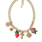 Gold Chain Rose Cross Strawberry Star Pendant Necklace