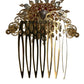 Gold Brass Crystal Heart Women Hair Comb