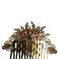 Gold Brass Crystal Heart Women Hair Comb