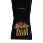 Gold Brass Crystal Heart Women Hair Comb