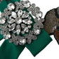 Green Satin Bird Crystal Women Hair Clip