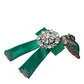 Green Satin Bird Crystal Women Hair Clip