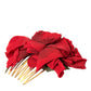 Red Silk Floral Gold Brass Women Hair Comb