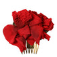 Red Silk Floral Gold Brass Women Hair Comb