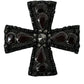 Black Crystals Embellished Cross Pin Brooch