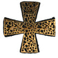 Black Crystals Embellished Cross Pin Brooch