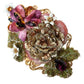 Gold Brass Floral Crystal Sequined Hair Clip