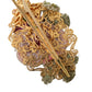 Gold Brass Floral Crystal Sequined Hair Clip