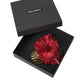 Red Silk Floral Gold Brass Women Hair Comb