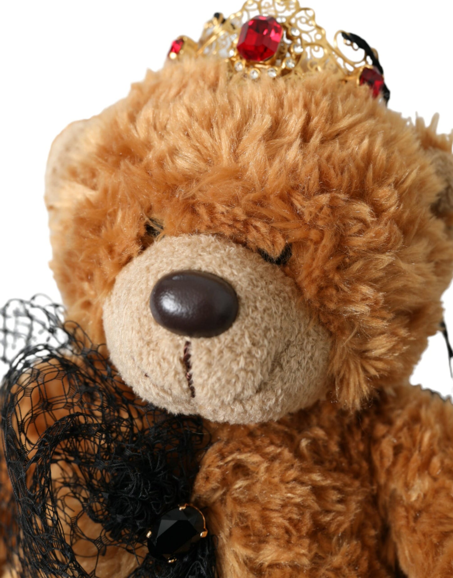 Brown Teddy Bear Gold Crystal Crown Hair Band Diadem