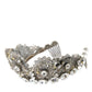 Silver Brass STRASS Crystal Crown Tiara LED Diadem