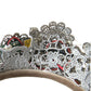 Silver Brass STRASS Crystal Crown Tiara LED Diadem