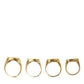 Gold Brass KING Enamel Set of 4 Ring