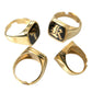 Gold Brass KING Enamel Set of 4 Ring