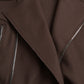 Brown Coat Short Biker Wool Jacket