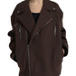 Brown Coat Short Biker Wool Jacket