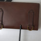 Chic Brown Leather Shoulder Bag with Gold Detailing