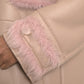 Beige Pink Lamb Leather Shearling Coat Jacket