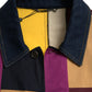 Multicolor Patchwork Cotton Collared Jacket