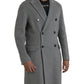 Gray Double Trench Coat Cashmere Jacket