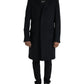 Black Wool Cashmere Trench Coat Jacket